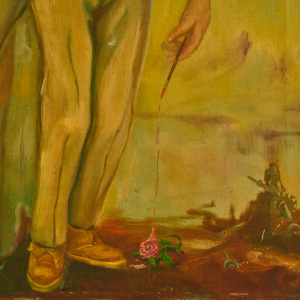 Oil Painting of Surreal Figure By Francisco Poblet, 1968