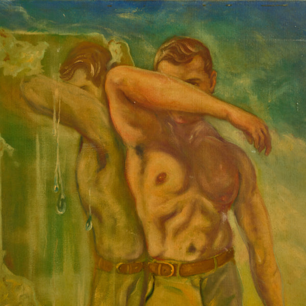 Oil Painting of Surreal Figure By Francisco Poblet, 1968
