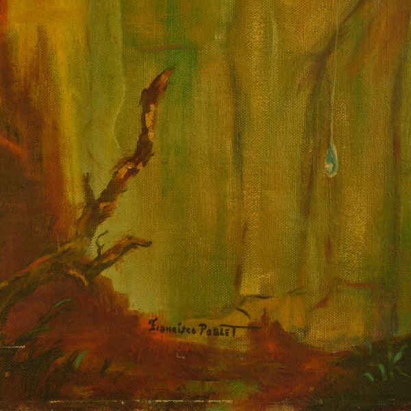 Oil Painting of Surreal Figure By Francisco Poblet, 1968