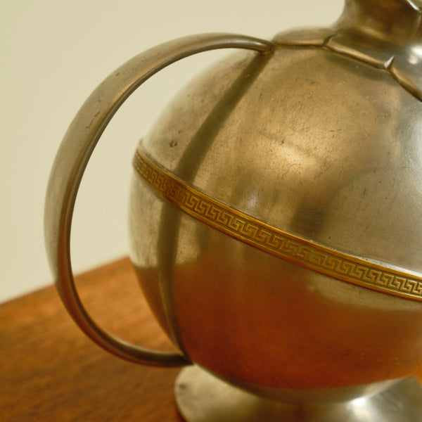1930s Art Deco Swedish Polished Pewter Handled Vase/Jug by JL Hultman for Svenskt Tenn
