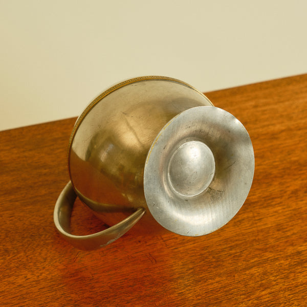 1930s Art Deco Swedish Polished Pewter Handled Vase/Jug by JL Hultman for Svenskt Tenn