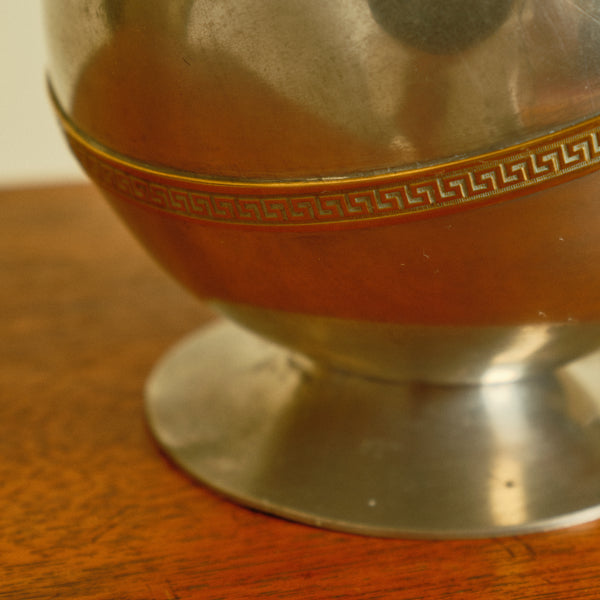 1930s Art Deco Swedish Polished Pewter Handled Vase/Jug by JL Hultman for Svenskt Tenn