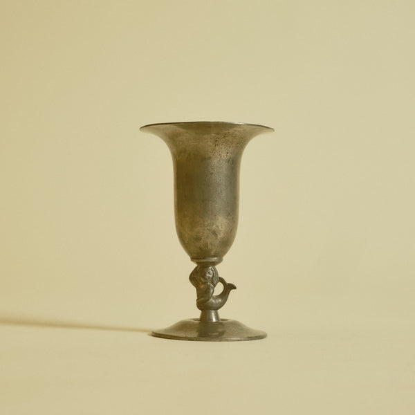 1930s Danish Just Andersen Art Deco Pewter Mermaid Vase