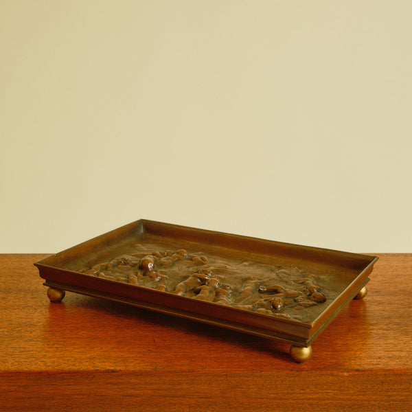 1920s French Bronze Footed Tray