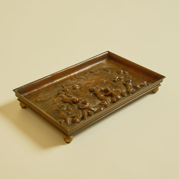1920s French Bronze Footed Tray