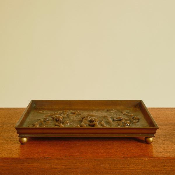 1920s French Bronze Footed Tray