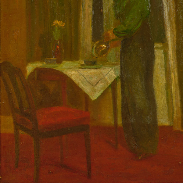 Oil on Canvas of Interiors With Woman by Poul Friis Nybo (1869-1929)