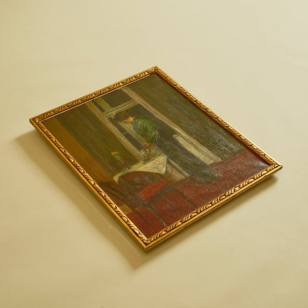 Oil on Canvas of Interiors With Woman by Poul Friis Nybo (1869-1929)