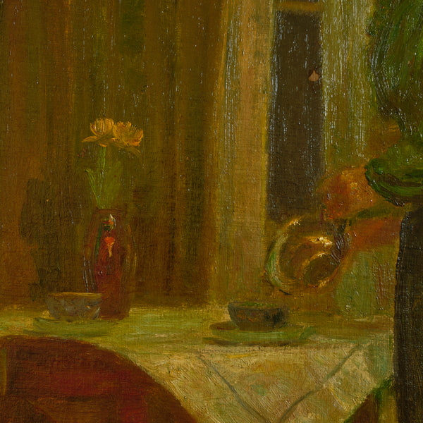 Oil on Canvas of Interiors With Woman by Poul Friis Nybo (1869-1929)