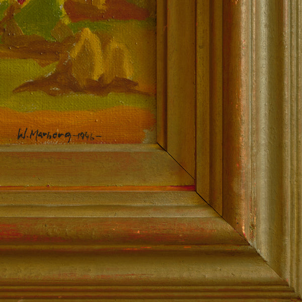 1940s Swedish Oil Painting by Waldemar Marberg