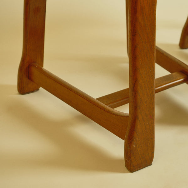 1960s Belgian Dark Wood Brutalist Chairs, Set of Four