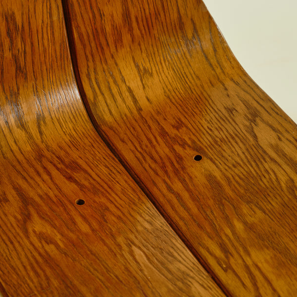 1960s Belgian Dark Wood Brutalist Chairs, Set of Four
