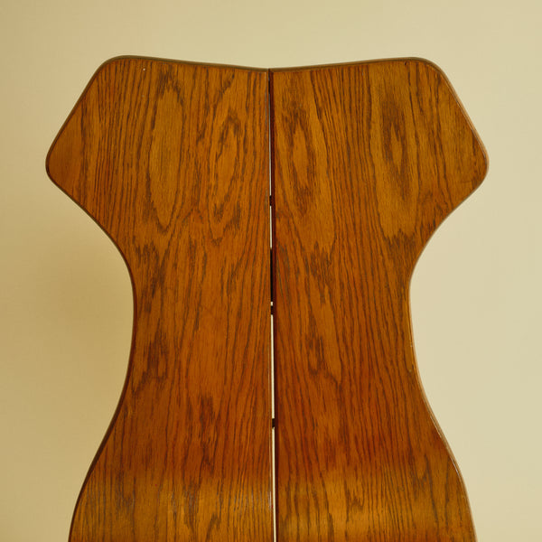 1960s Belgian Dark Wood Brutalist Chairs, Set of Four