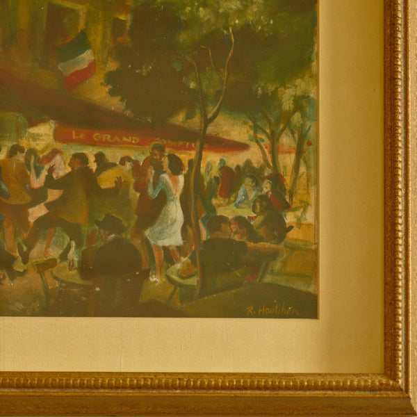 French Nightlife Oil Painting By Raymond Houlihan (1923 - 1991)