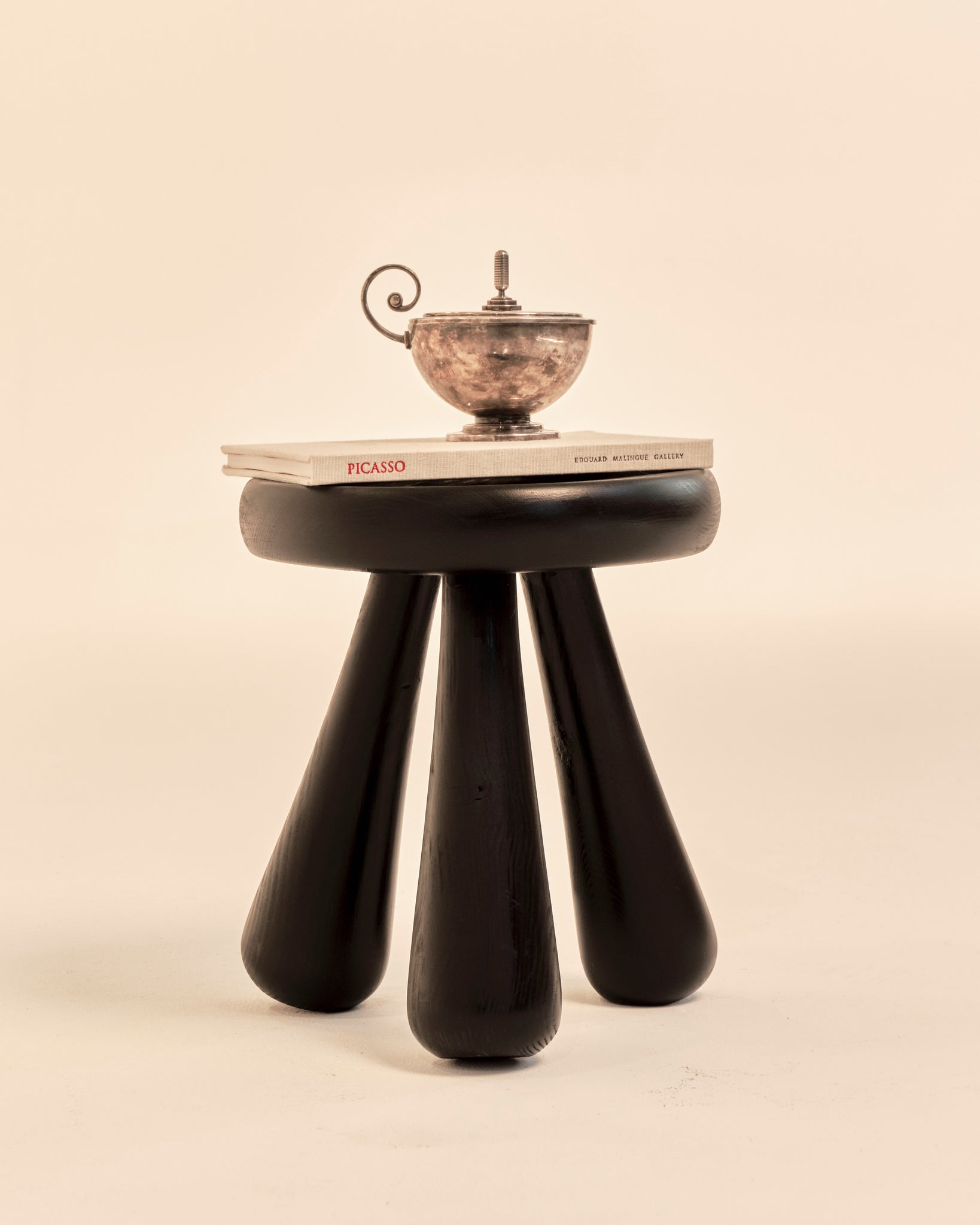 Swedish Ebonized Pine Footstool