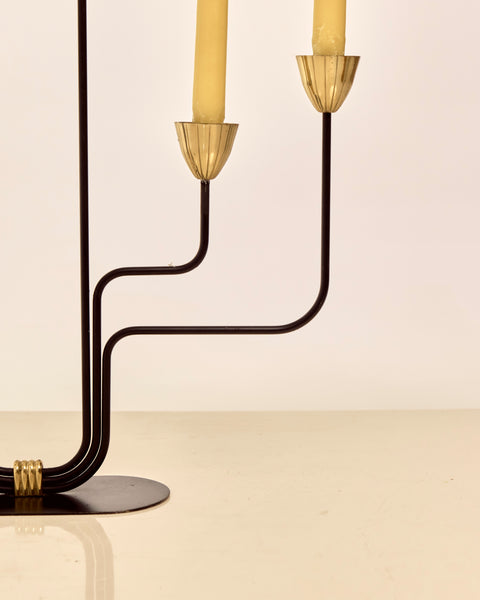 Brass and Lacquered Metal Candelabra by Gunnar Ander for Ystad Metal (Large Edition)