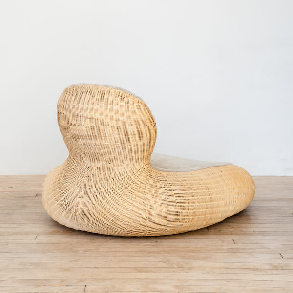 Storvik Rattan Lounge Chair in Cashmere Shearling by Carl Ojerstam for Ikea