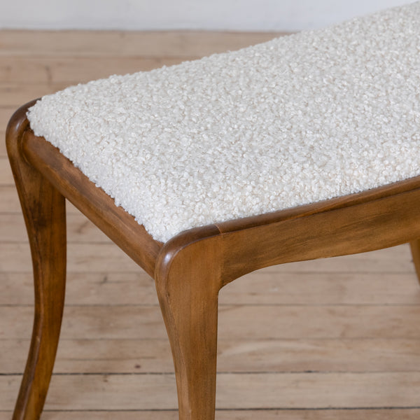 Italian Bench with Shearling Upholstered Seat