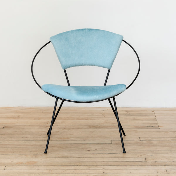 Hoop Chair by Joseph Cicchelli in Baby Blue Cowhide
