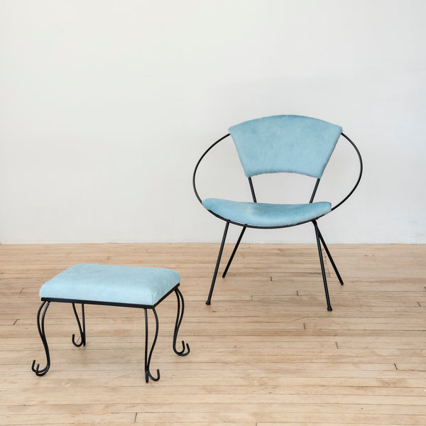 Hoop Chair by Joseph Cicchelli in Baby Blue Cowhide