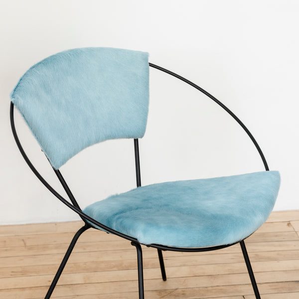Hoop Chair by Joseph Cicchelli in Baby Blue Cowhide