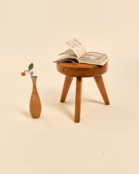 French Modernist Walnut Foot Stool