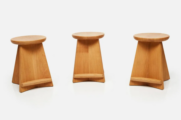 Modernist Solid Oak Counter Stool