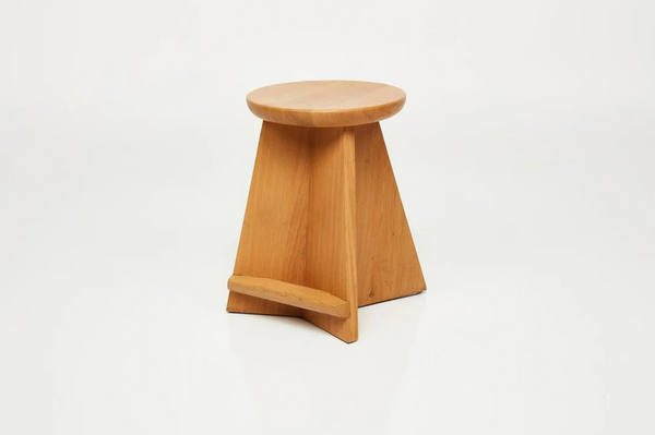 Modernist Solid Oak Counter Stool