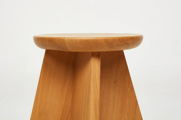 Modernist Solid Oak Counter Stool