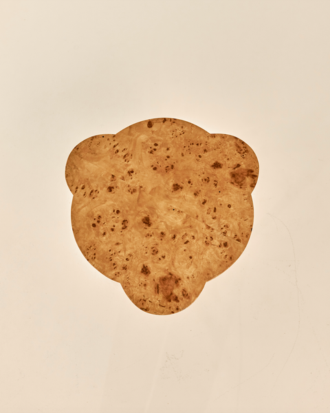 Pair of Scalloped Edge Burlwood Nightstands or Side Tables