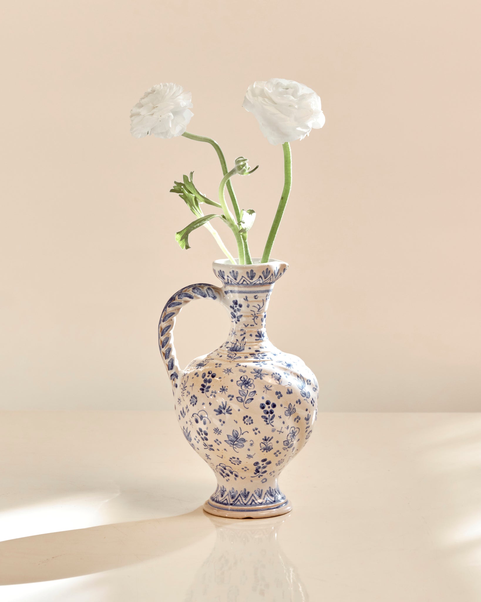 Swedish Ceramic Pitcher with Braided Handle