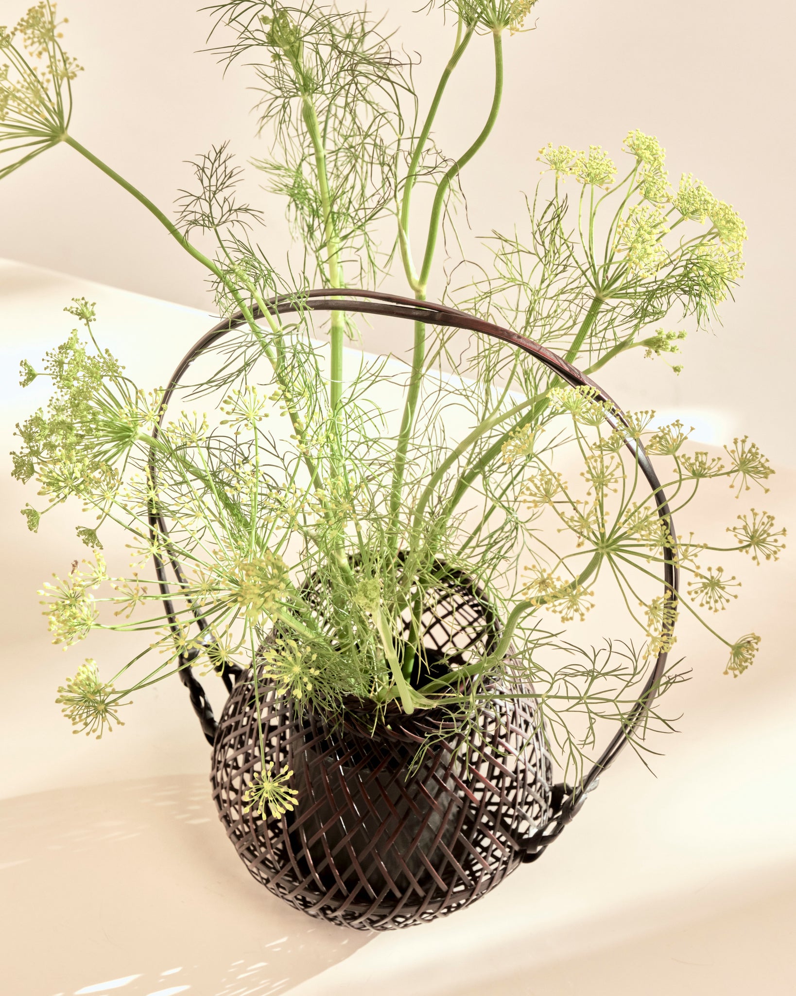 Japanese Woven Bamboo Ikebana Flower Basket