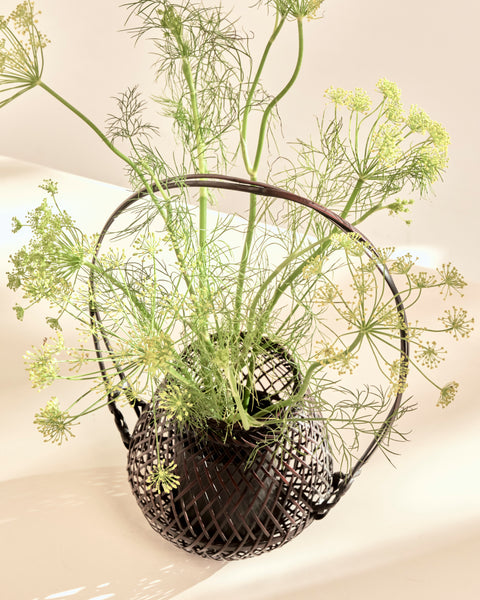 Japanese Woven Bamboo Ikebana Flower Basket