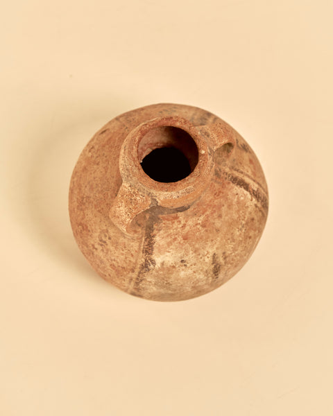 Pre-Columbian Ceramic Vessel with Double Ribbon Handle from the Chancay Culture