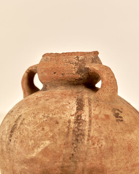 Pre-Columbian Ceramic Vessel with Double Ribbon Handle from the Chancay Culture