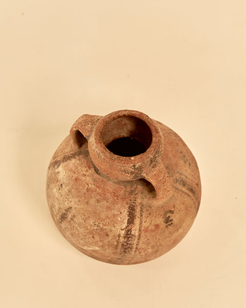 Pre-Columbian Ceramic Vessel with Double Ribbon Handle from the Chancay Culture