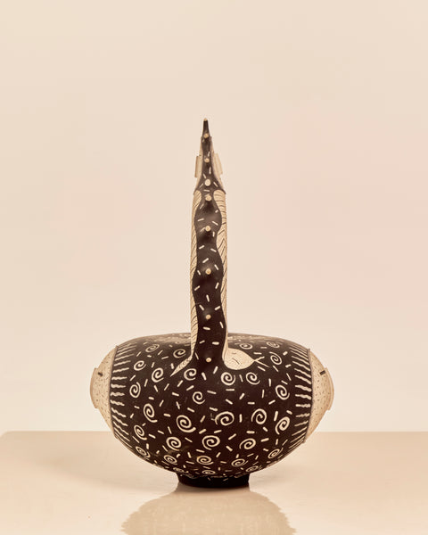 Black and White Folk Art Vessel by Tom Kerrigan