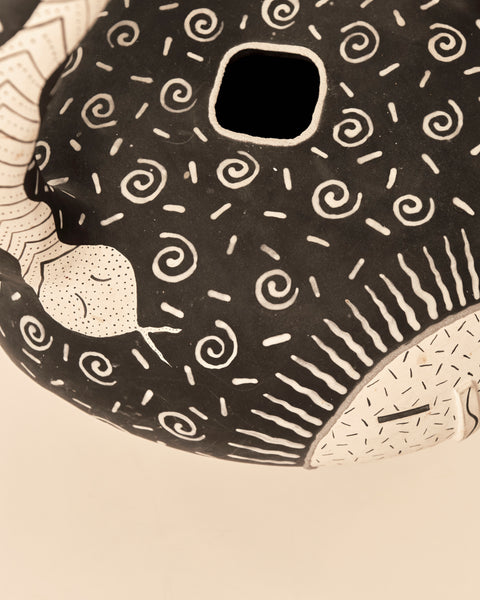 Black and White Folk Art Vessel by Tom Kerrigan