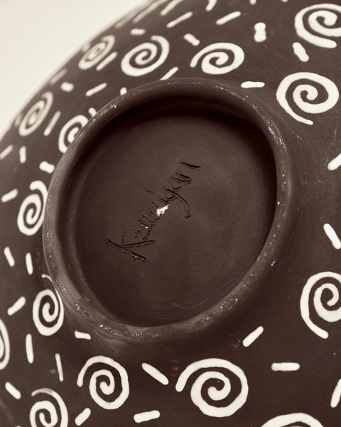 Black and White Folk Art Vessel by Tom Kerrigan