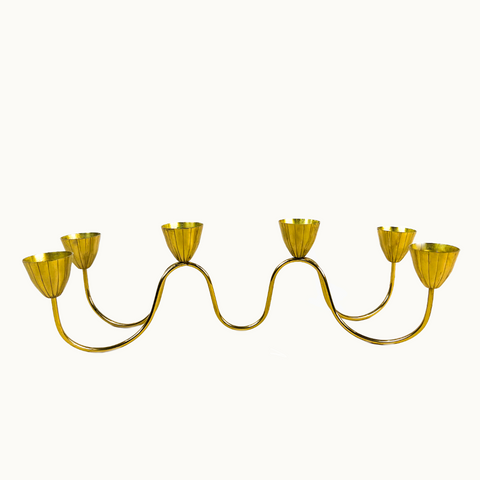Gunnar Ander for Ystad Metal 1950's Brass Candelabra
