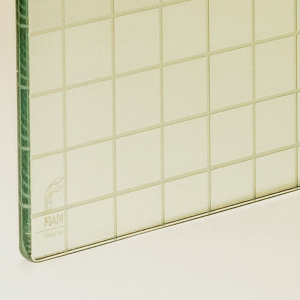 1970's Etched Grid Glass Waterfall Tables by Angelo Cortesi for Fiam Italia