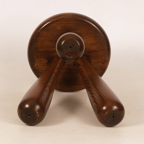 Tall Swedish Stained Pine Footstool