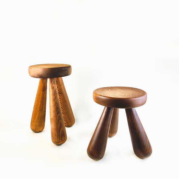 Scandinavian Round Foot Stool (Tall)